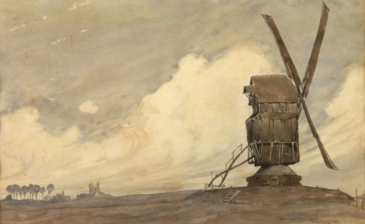 Windmill At Hand Point, France, 1917