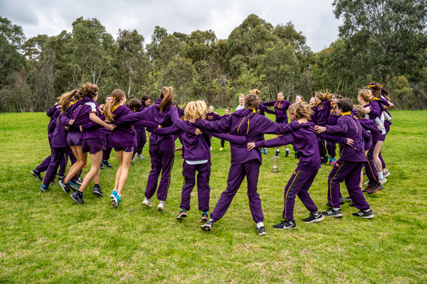 Students celebrating their season of sport