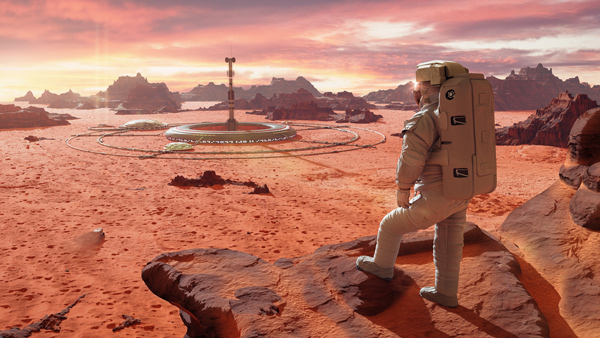 Artist's impression of a colony on Mars