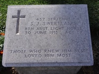 Gravestone of Sergeant Stephen James Sweetland