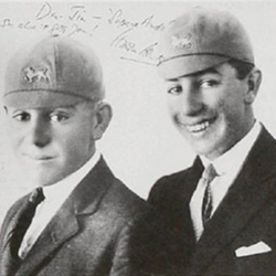Harold Holt (right) with youngest brother Cliff in Wesley caps