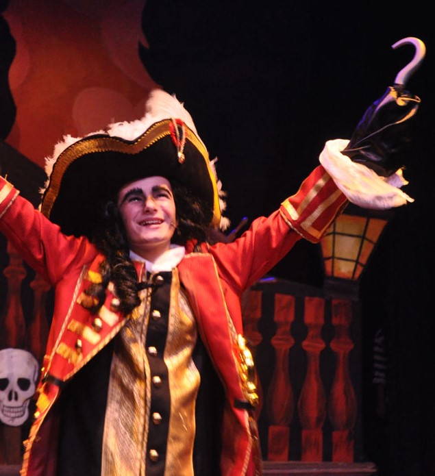 Remy Grunden dressed as Captain Hook in the play