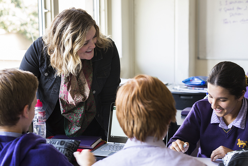 Students and teacher at pastoral care