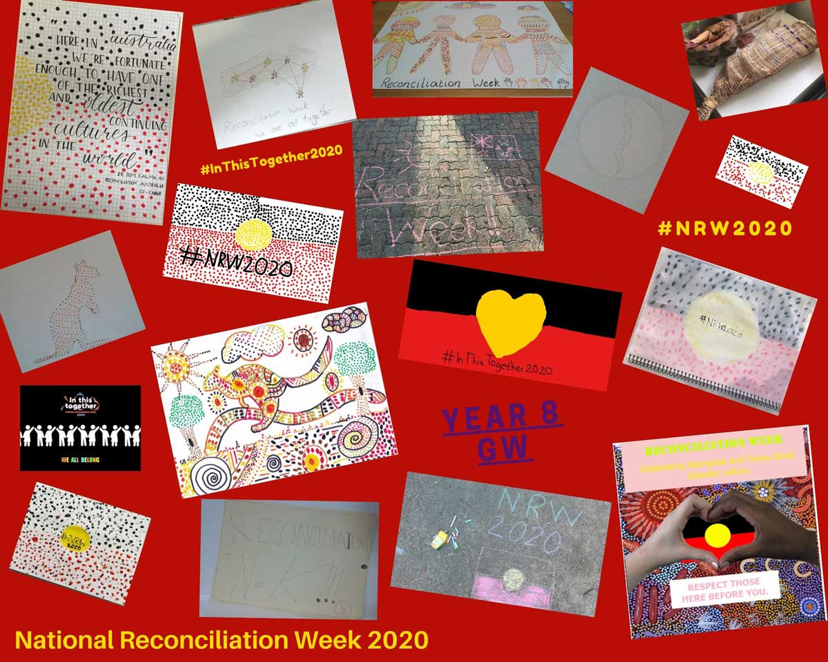 Collage of student responses to Reconciliation