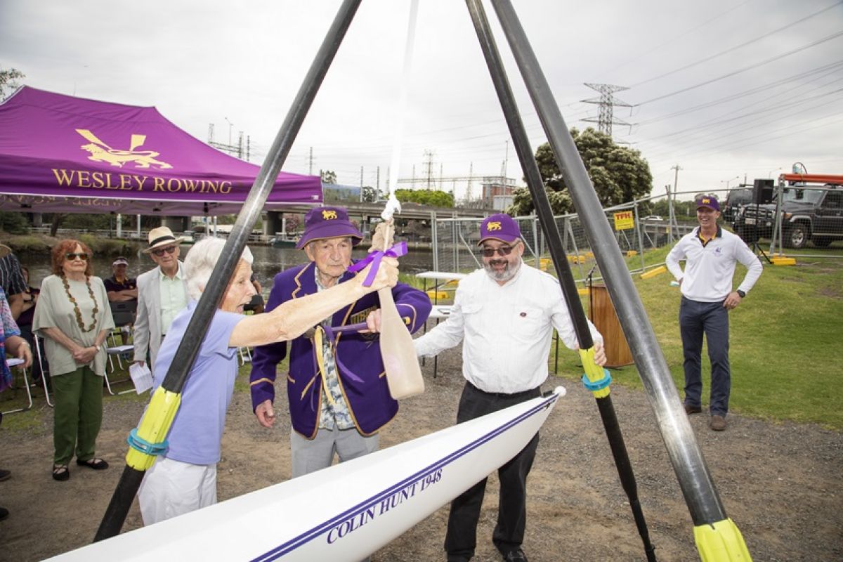 Wesley College Rowing Celebration and boat naming day