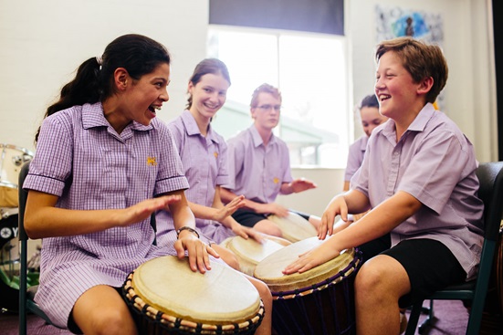 Wesley Elsternwick students drumming