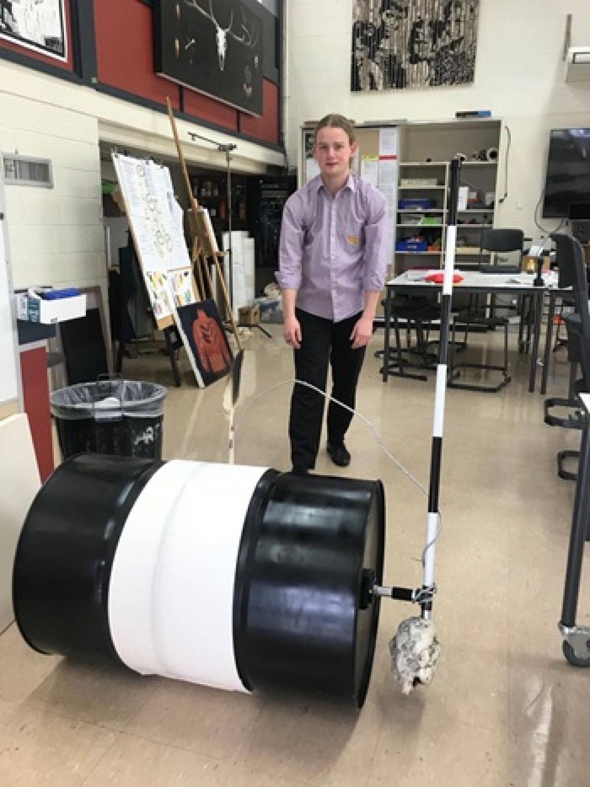 Storm Bell and his rolling drawing machine