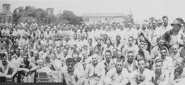 Workers who rebuilt Wesley College