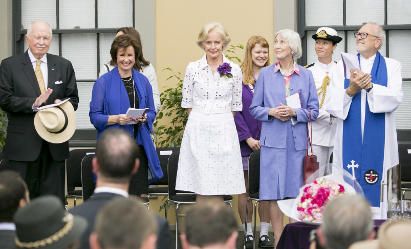 The Governor General and members of the official party at the Moubray Street Official Opening