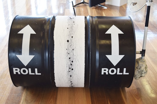 Storm Bell and his rolling drawing machine