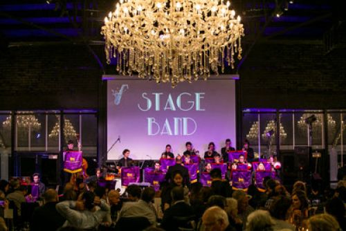 The Wesley College Stage Band on stage performing