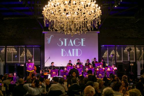 The Wesley College Stage Band on stage performing