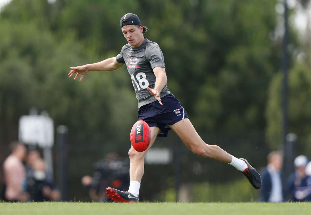 Fraser showed he has versatility, endurance and speed in the 2020 National AFL Draft Combine. Image Graham Denholm/AFL Photos courtesy Melbourne Football Club