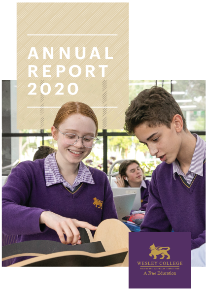 2020 Wesley College Annual report cover