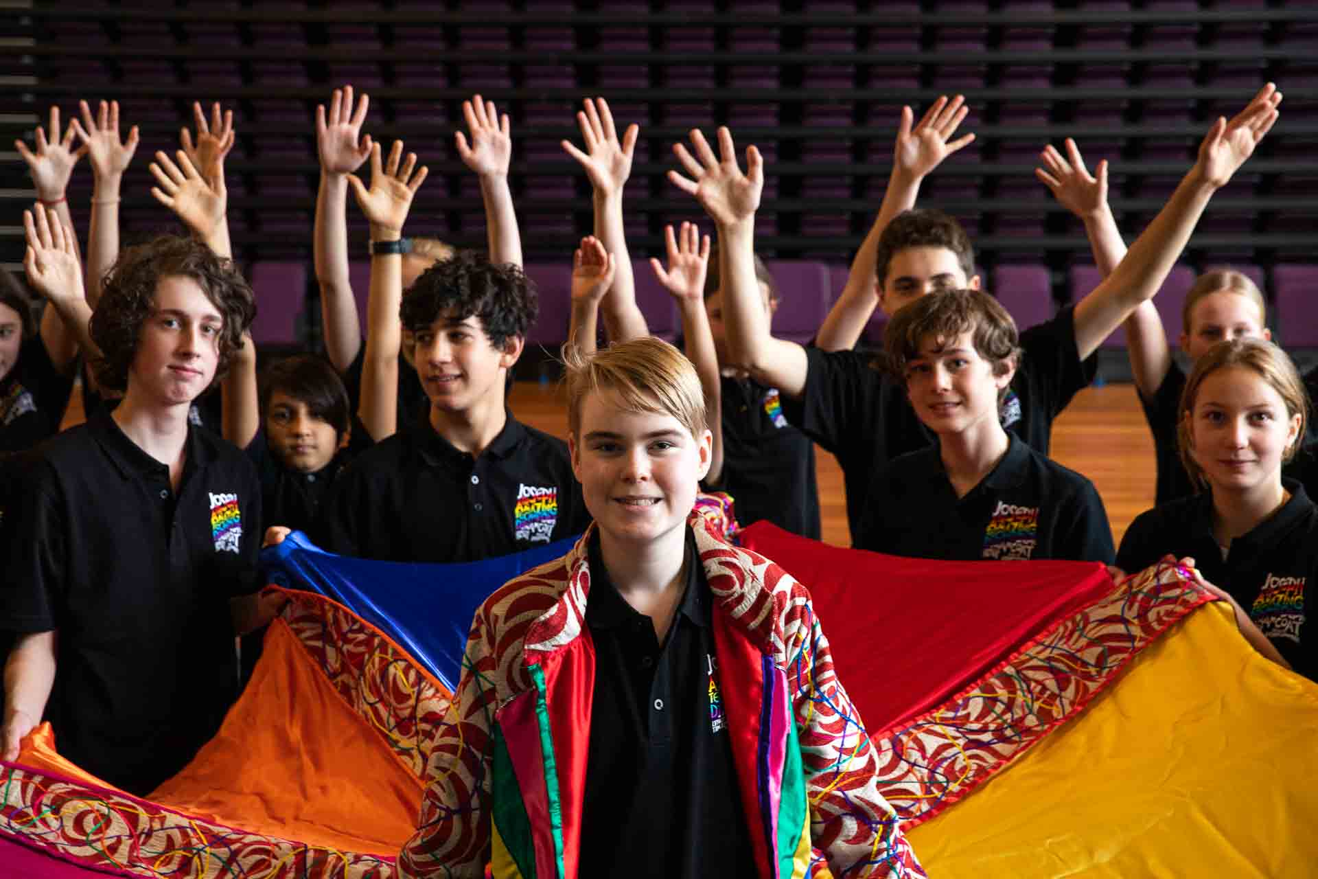The cast of ‘Joseph’ were able to rehearse in Fitchett Hall, prior to restrictions
