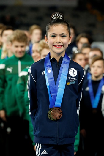 Self-starter: Sophia takes national gold
